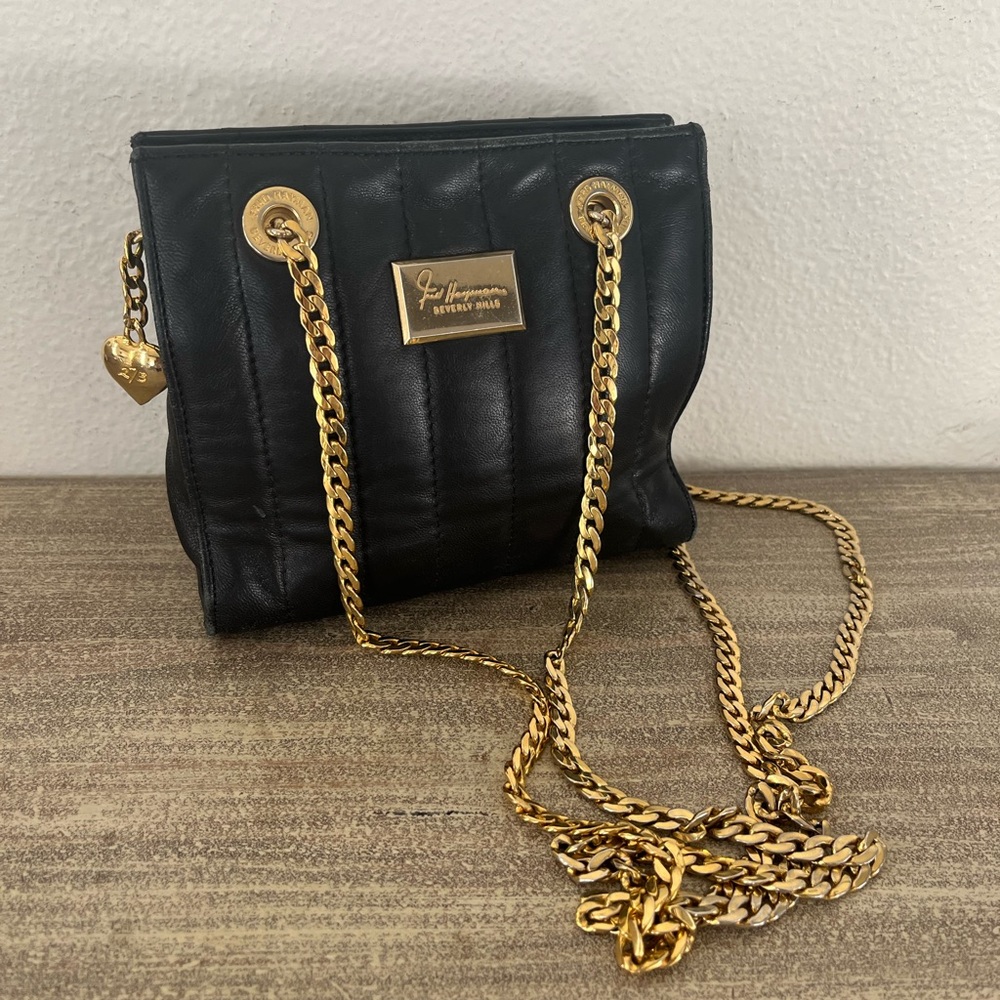 Fred Hayman Vintage Leather Quilted Chain Purse